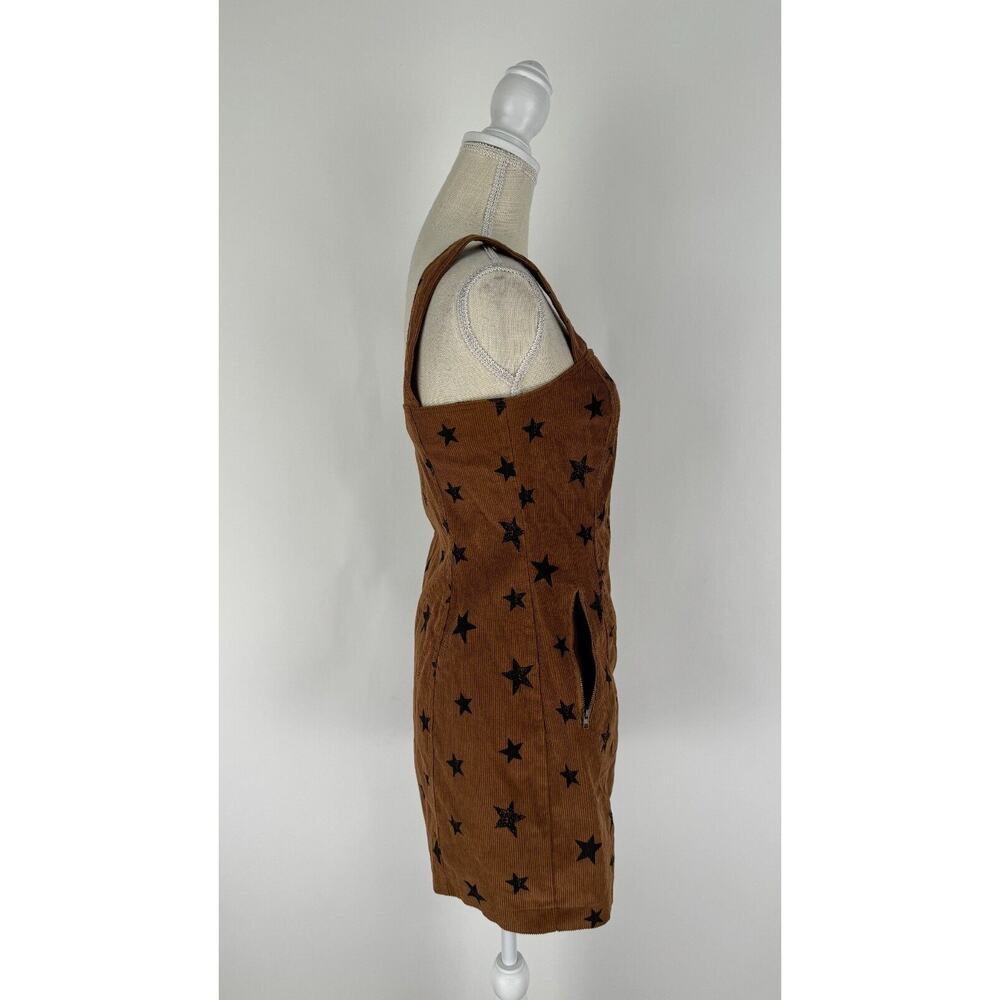 Altar'd State Womens Brown Stars Print Front Zip Corduroy Dress Size Small NWT - Picture 6 of 12